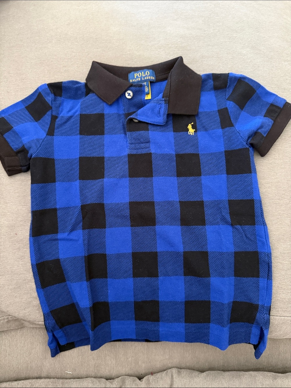 Polo by Ralph Lauren Boys 4T Blue & Black Check Polo Shirt